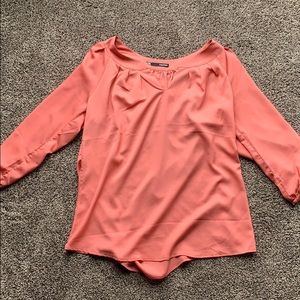 Silky pink dress shirt